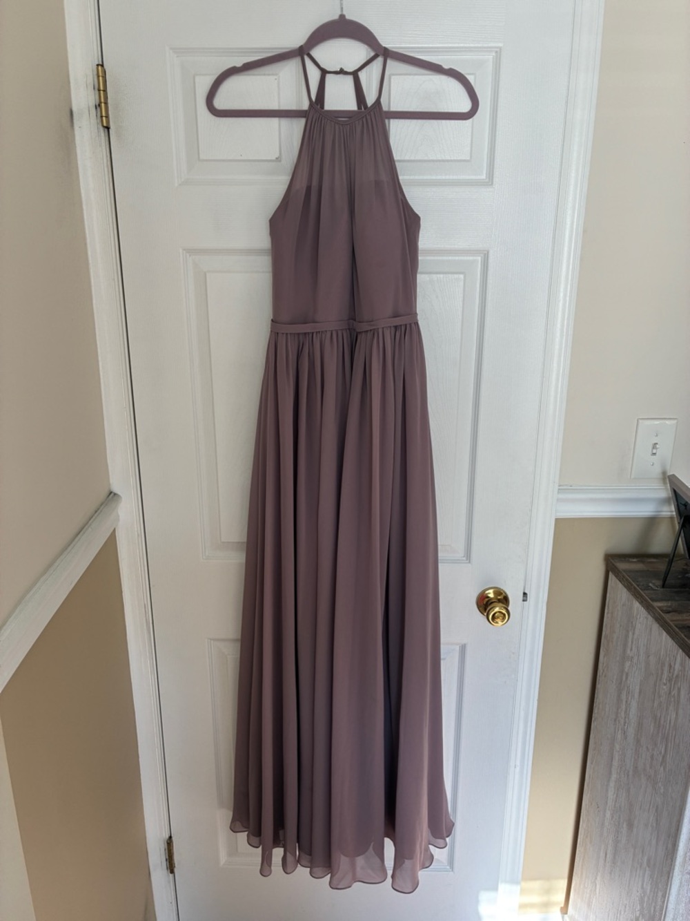Excellent Condition Azazie Elegant Dusk Lavender Halter Maxi Dress Size 2